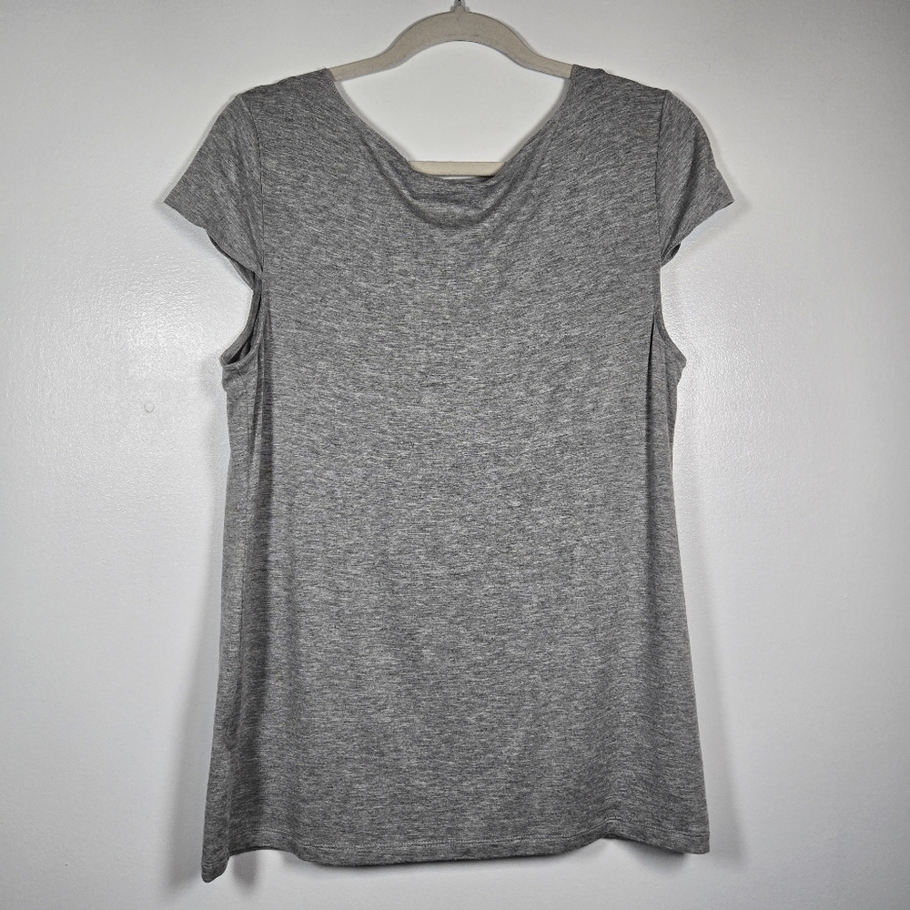 NEW Philosophy Alex Mist Gray Heather Cap Sleeve Jersey Knit T-Shirt Top Large - Picture 7 of 13